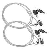 Kisangel 2 Sätze Laptop Schloss Schlüssel Stabiles Kabelschloss aus Legierungsstahl Flexibles Sicherheitskabel Kompatibel für Notebooks Monitore und Tablets Tragbar und Einfach zu Bedienen