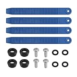 BOXOB 4stk Ersatz für Snowboard-Gurtbindungen, 20x2,1cm Snowboard Bindung Riemen mit Schrauben Muttern Unterlegscheiben für Schlittschuhe und Sportausrüstung (Blau)