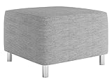 Mirjan24 Moderner Polsterhocker Dover Cord, Sitzhocker Hocker Sitzbank Fußbank Pouf Farbauswahl (Poso 110)