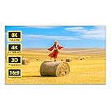 2,5 Gain Dünner Rahmenleinwand 70/80 Zoll, Wandmontage Projektorbildschirm mit Rahmen for Drinnen, 16:9 4K 8K 3D Projektor Leinwand Graue(84in 16:9)