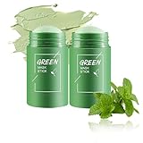 Green Mask Stick,Green Tea Deep Cleanse Mask,2 StüCk GrüNtee-Maskenstift,Mitesser-Entferner FüR MäNner & Frauen,Tiefenreinigung & Porenpflege Mit GrüNtee-Extrakt,FüR Alle Hauttypen