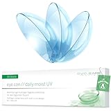 Eye.Con Daily Moist UV weiche Tageslinsen aus Hydrogel – 30 dailies Contact Lenses mit hoher Wasserbindung für empfindliche Augen. Mehrkurvige Kontaktlinsen. BC 8.6mm, DIA 14.3mm, -6.00 Dioptrien.