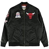 Mitchell & Ness M&N Satin Bomber Jacke - FLIGHT Chicago Bulls schwarz - L