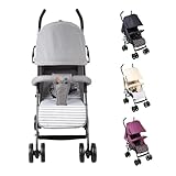 Kinderwagen Buggy, Reisebuggy mit Liegefunktion für Kinder ab 6 Monaten bis 15 kg, Buggy Klein Zusammenklappbar mit 360° Räder Einkaufskorb Sonnenverdeck Geräumiger Sitz, Kinderbuggy (Grau)