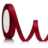 Geschenkband Rot Schleifenband Rot Satinband Bordeaux Weinrot 10mm 23meters Schleifenband Weihnachten Rotes Band Geschenkband Weihnachten Rotes Rotband Geschenk Band Stoff Dirndl Band zum Schnüren 25