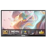 SYLVOX 75 Zoll Outdoor Fernseher Smart Google TV 4K HDR 1000nits LED HDR10 Google Assistant Chromecast, Dolby Atmos, IP55 Wasserdicht, 60Hz, WLAN, DVB-C/S2/T2,YouTube, Netflix, Deck Pro 2.0