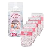 Baby Annabell, 5 Puppenwindeln mit Schaf-Motiv und Klebestreifen, für 43 cm Puppen, 703038 Zapf Creation