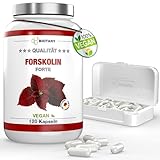 Forskolin Extrakt - 120 Kapseln - 4 Monatsvorrat - inclusive Pillenbox - 2800 mg (entspricht 35:1 Forskohlii Pulver) - Hochdosiert - Vegan - Laborgeprüft - Premium Qualität
