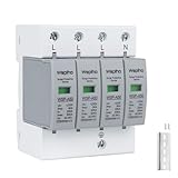 WSPIHO 4-Polig Überspannungsschutz,Überspannungsableiter Typ 1+Typ 2,230V Überspannungsschutzgerät für den Blitzschutz Surge Arrester Surge Protection
