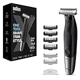 Braun Series X All-in-One Barttrimmer/ Bodygroomer / Elektrorasierer Herren / Haarschneidemaschine, 6 Kammaufsätze, 3-Tage-Bart, Haare, Körper, Intimbereich, Reisebeutel, Geschenk Mann, XT5200