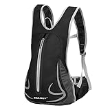 EULANT Wasserdicht Laufrucksack 15L,Klein Skirucksack,Kleiner Wanderrucksack,Fahrrad Rucksack,Leicht Sport Rucksack für Skifahren Camping Bergsteigen Radfahren Joggen Einkaufen Schule, Schwarz