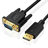 SHULIANCABLE DisplayPort auf VGA Kabel, Vergoldet 1080P DP zu VGA Kabel Kompatibel mit Monitor, PC-Desktop, Laptop, Projektor (3M)