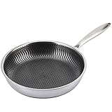 HCHGJKN Suppentöpfe Edelstahl-Antihaft-Frittier-Pan-Topf-Kochgeschirr 28cm gebratener Steak-Topf-Saucepan doppelseitige Bienenwabe-Küchenutensilien