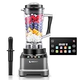 AMZCHEF 8-IN-1 Multi Standmixer mit Auto-IQ | 2000W Hochleistungsmixer mit LCD-Touchscreen | 2L Blender mit 8 Intelligente Menüs und 10 Geschwindigkeiten für die Küche | Grau