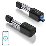 Türschloss Fingerabdruck, 5 en 1 Smart Türschloss mit Zahlencode RFID Schlüssel APP, Elektronisches Türöffner Haustürschloss, Verstellbarer Schließzylinder 60-90mm