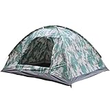 Kuppelzelt für Camping, tragbar, einlagig, wasserdicht, für 1 und 2 Personen, leichtes Outdoor-Schlafset