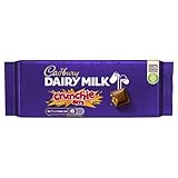 Cadbury Crunchie, Dairy Milk Schokolade – cremige Milchschokolade mit knusprigen Stückchen – leckere Süßigkeit mit süßem, vollmundigem Geschmack – Crunchie Bits, 180 g