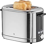 WMF Lono Toaster 2 Scheiben Edelstahl, Doppelschlitz Toaster für große Toastscheiben mit Brötchenaufsatz, 2 Scheiben, XXL-Toast, 7 Bräunungsstufen, 900 W, edelstahl matt