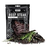 The Meat Makers Original Beef Jerky Steak (200g) - Getrocknetes Rindersteak Proteinreiches Rindfleisch Dörrfleisch Trockenfleisch Für Menschen Trocken Fleisch Beef Jerky Snack.