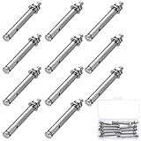11 Stück M8 Schwerlastdübel, M8 x 80 mm Edelstahl Ankerbolzen, Ankerschrauben Expansion Schraube Bolzen, Schwerlastanker Bolzendübel, Expansionsschraube Dehnschrauben für Wandbau Befestigungsanker
