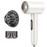 Haartrockner Ionen, Schnell Trocknen Föhn, Fön 3 Temperatur 2 Luftstrom Stufen, 2400W Haarföhn, Reisefön, Hair Dryer Inkl Düse und Diffusor (Schonendes Styling & Gleichmäßige Wärmeverteilung)