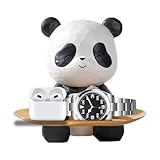 Panda Schlüsselablage – Eingangsorganisator Aus Kunstharz | Moderner Schreibtisch-Auffangbehälter, Tierfigurenhalter, Dekorativer Aufbewahrungsteller, Konsolentisch-, Büro-Schreibtischschale, Sa