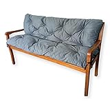 4L Textil Gartenbankauflage Hollywoodschaukel Auflage Bankauflage Outdoor Sitzkissen Bank Gartenbank Auflage Bankkissen Sitzauflage Bank (120x60x50 cm, Grau)