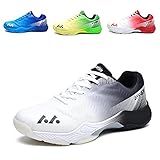 BLBK Badmintonschuhe, Squashschuhe, Hallenschuhe für Verschiedene Bodenbeläge, bequemer und Fester Griff/Unisex-Volleyballschuhe,Weißer Farbverlauf Schwarz 42