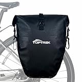 toptrek Fahrradtaschen für Gepäckträger, 23-28L Fahrradtasche Gepäckträger Wasserdicht, Gepäckträgertasche mit Reflektoren, Fahradtaschen Hinten Gepäckträger mit Tragegriff und Schultergurt