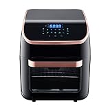 Air Fryer, 12L Ölfreie Luftfritteusen 10-in-1 Digital Heißluftfritteuse Ofen Rotisserie Kit Rotisserie/Air Fry/Brat/Dehydrierung mit LED-Touchscreen und Multifunktionsregal