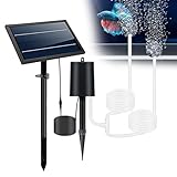 Ailgely Solar Sauerstoffpumpe, 10V 8W Solar Teichbelüfter mit Akku, 2.5m Rohr, 2 Luftsteinen, 3 Arbeitsmodi, Solar Luftpumpe, Aquarium Oxygenator, Sauerstoffpumpe Solar für Garten Aquarium Pool Teich