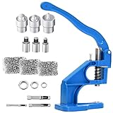 LetCart Ösenpresse Ösenmaschine Ösenzange Druckknopfpresse Handpresse Set mit 3 Stanzformen und 1500 Ösen 6/10/12 mm & 3 Locher für Stoff Leder Nieten Knöpfe Nieten (Blau)