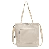 LARWIYDO cord Tasche Damen, Groß Umhängetasche Shopper Tasche Tote Bag Handtasche Strandtasche, Crossbody Tasche und Schultertaschen für Arbeit Büro Reisen Einkaufen Schule und Alltag