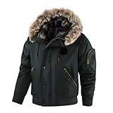 ZDSUHYIW Winterjacke Herren Winterparka Steppjacke Warm Daunenjacke Sportjacke Outdoorjacke Winter Kapuzenjacke Übergangsjacke Für Männer Thermal Daunenmantel Thermojacke