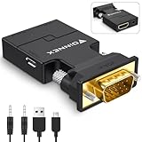 FOINNEX VGA auf HDMI Adapter mit Audio, VGA zu HDMI Konverter Alter PC zu TV Monitor, 1080p VGA Stecker to HDMI Buchse Converter für Ältere Laptop