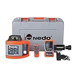 Nedo SIRIUS 1 HV selbstnivellierender Rotationslaser - horizontal und vertikal Baulaser - Nivellierlaser Laser mit ACCEPTOR 2 Digital und HD Klammer, Laserklasse 2