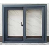 Horizontales Schiebefenster, abschließbar, Unterputzmontage, gehärtetes Glas, Doppelschiebe-Ersatzfenster für Schuppen, Keller, Garage