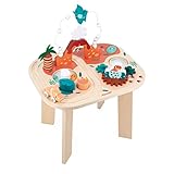 JANOD Dino Dinosaurier-Aktivitätstisch-8 Aktivitäten-Lernspielzeug-Feinmotorik und Fingerfertigkeit-Spielzeug aus FSC-Holz-Ab 12 Monate, J05825, Mehrfarbig, 40 x 32 x 52,5