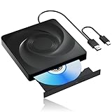 Bluray Laufwerk Extern, Externes Blu Ray Laufwerk FüR Pc Blu Ray Brenner Extern Mit USB 3.0 Und Typ-C CD/DVD Brenner Blu Ray Player FüR Pc Mit Windows MacOS Laptop Und Desktop