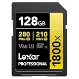 Lexar 128 GB professionelle 1800x UHS-II SDXC-Speicherkarte (Gold-Serie)