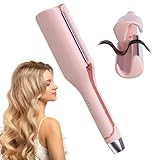 XPJBKC Welleneisen Für Haare, 32MM Welleneisen Große Wellen mit 5 Einstellbare Temperaturen, Anti-Verbrennung Wellen Lockenstab, Schnelles Aufheizen French Wave Lockenstab für Alle Haartypen, Rosa