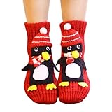 Kuschelsocken Damen, Thermo Socken Damen, Stoppersocken Warm Dick Wintersocken Weiche Kuschel Thermosocken Anti Rutsch Hüttensocken Niedlichen Weihnachtssocken Haushalt Socken Valentinstag