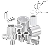 5-500 Stück Aluminium-Crimphülsen, ein-/zweilochig, Crimp-Rohrverbinder-Zubehör M1-M12 FüR Seile Draht Seilverbinder Stahlseil