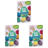 Heitmann Eierfarben - Kaltfarben NEU - 6 Eierfärbetabletten - Gelb, Orange, Rot, Grün, Blau, Lila (Packung mit 3)