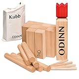 Kubb Wikinger Spiel Holz XXL - Toyfel Original Schwedenschach FSC® massives & schweres Buchenholz - Outdoor Spiele Wikinger Wurfspiel Bodenspiele Gartenspiele Spiele für draußen Holzspiel