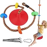 3-in-1 Kletterseilschaukel mit rutschfestem Sitz und bunten Plattformen | Höhenverstellbar, Tragkraft 150 kg | Spielzeug für drinnen und draußen für Kleinkinder und Kinder