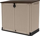 Keter 17197253 Store It Out Midi Gartenlager aus Kunststoff, Schuppen, Beige und Braun, 845 L, 130 x 74 x 110 cm