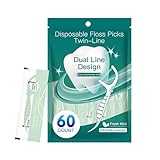 Zahnseide Sticks Einzeln Verpackt 60 Stück Minze Twin lines Cleaning Zahnseide Doopelten Fäden Zahnseidesticks Floss Picks Zahnsticks für Zahnreinigung für Erwachsene Kinder