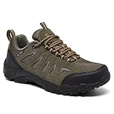 SHULOOK Wanderschuhe Herren Wasserdicht Leichte Outdoor Trekkingschuhe Knöchel Bergschuhe rutschfeste Schuhe Herren Sneaker Ultralight Sportschuhe für Camping, Wandern (Dunkelgrün EU 42)