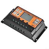 MPPT Solarmodul-Laderegler, 12/24 V Autofokus-Tracking, Solarmodul-Laderegler mit Dual-USB-Ausgang und LCD-Display (90 A)